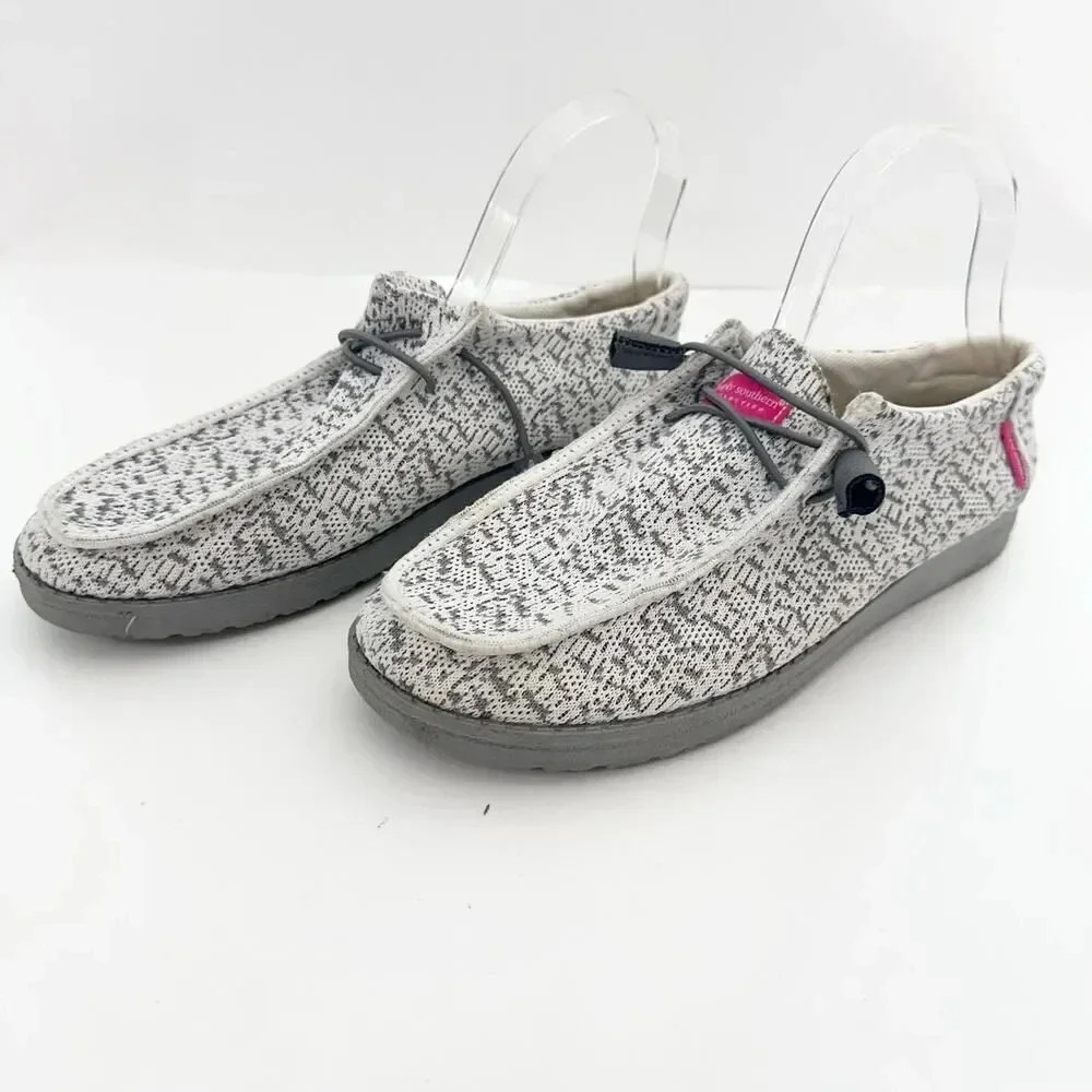 SIMPLY SOUTHERN Womens Size 10 Slip On Shoe Breeze Grey/White - Picture 2 of 8